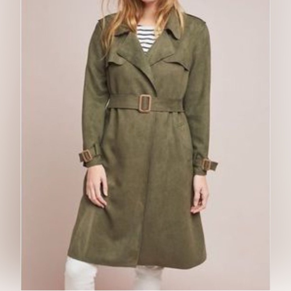 Anthropologie Harley Faux Suede Trench Coat - new without tags
